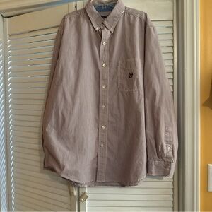 Chaps Men's Black and White Striped Button-Down Shirt